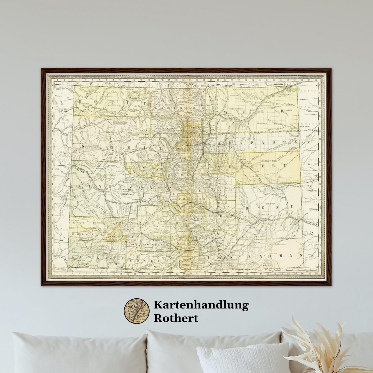 Historische Landkarte Colorado um 1882