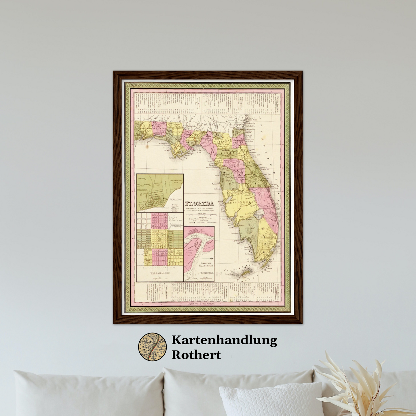 Historische Landkarte Florida um 1849