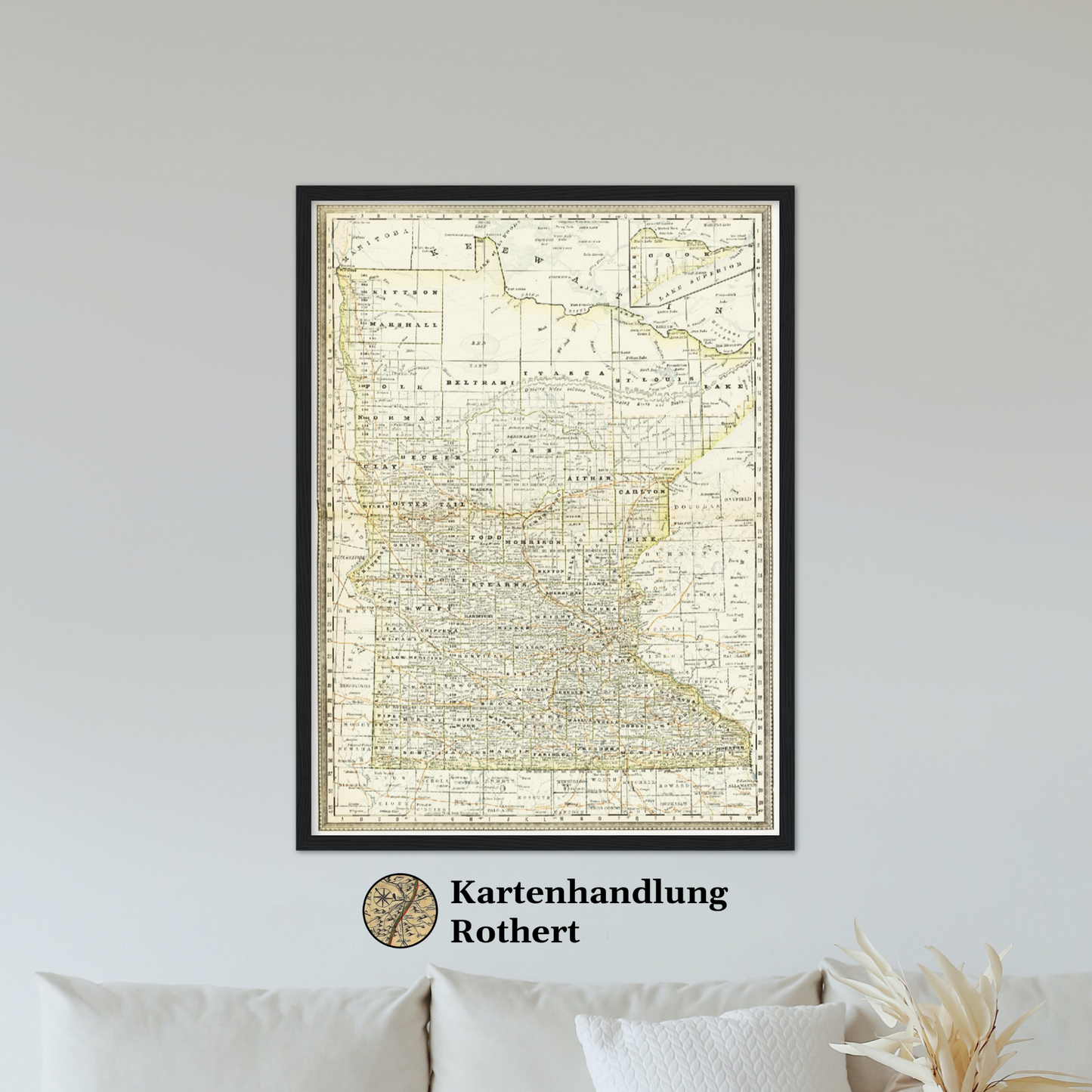 Historische Landkarte Minnesota um 1882