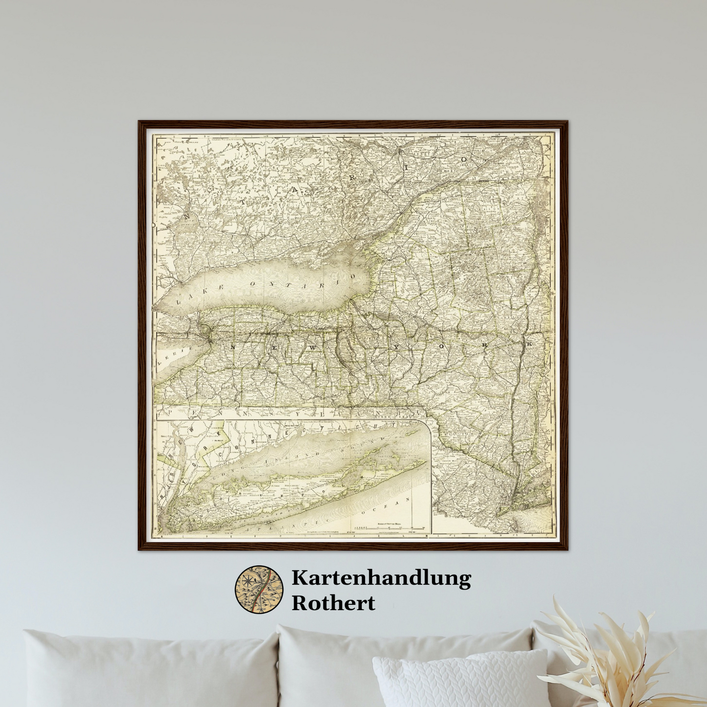 Historische Landkarte New York um 1882