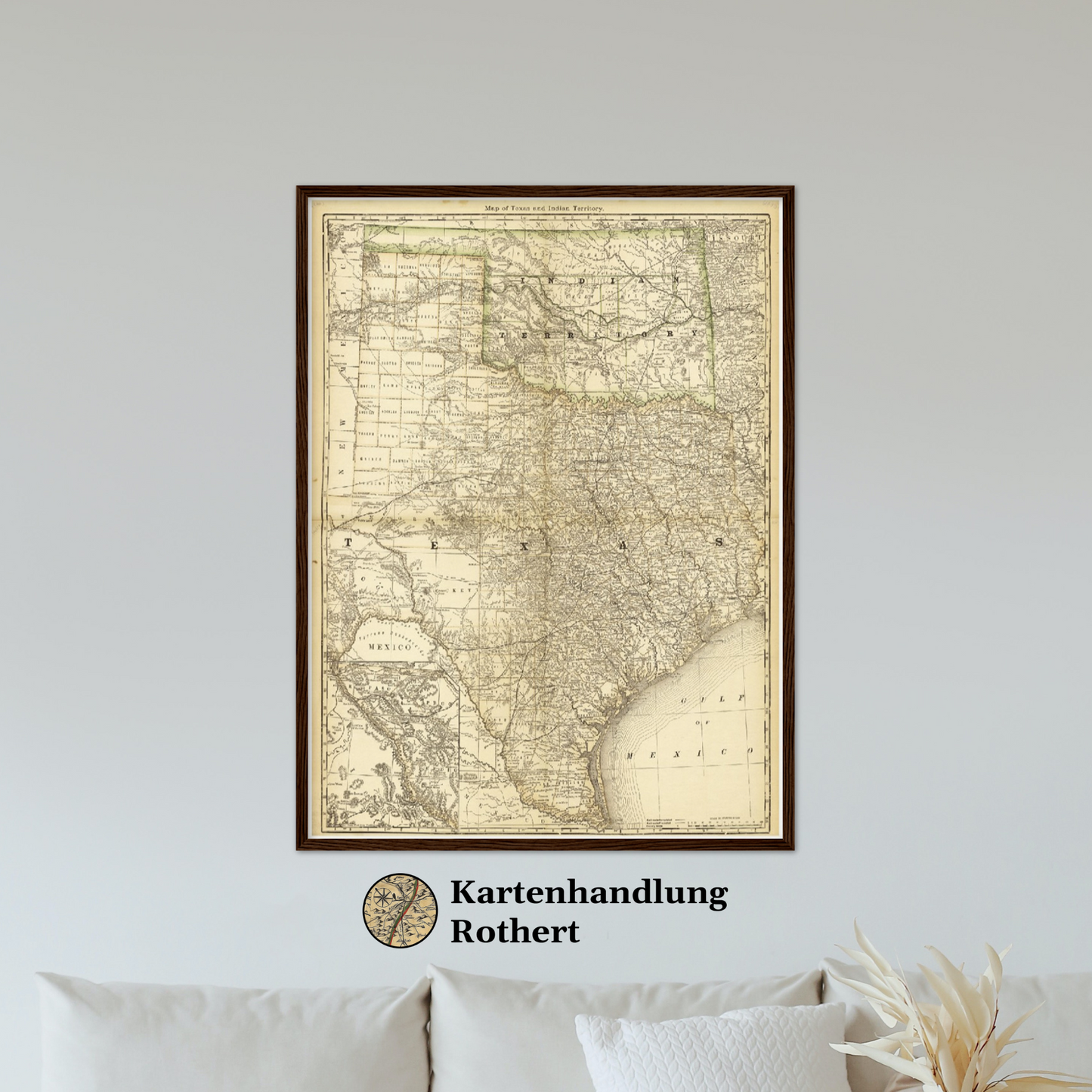 Historische Landkarte Texas um 1882