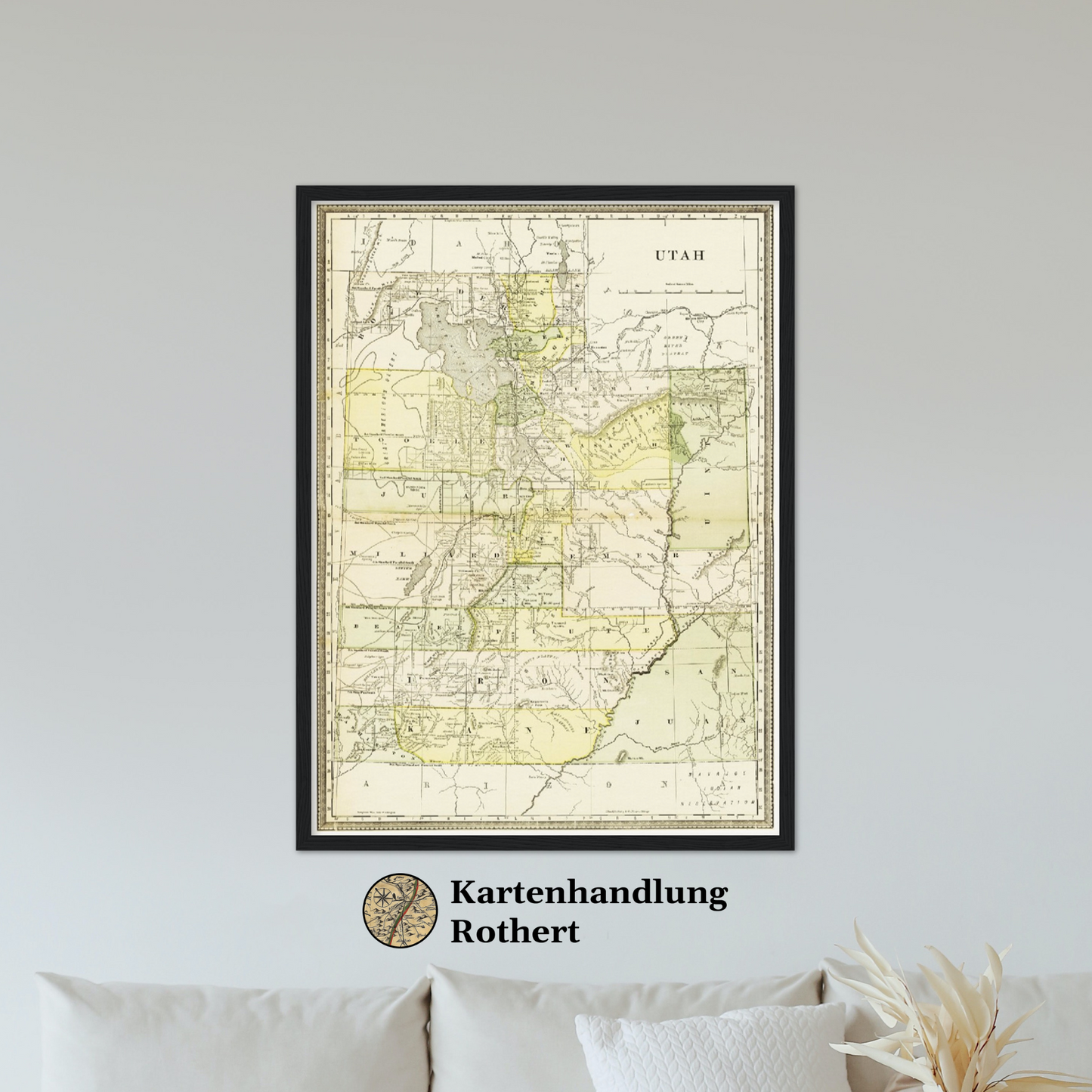 Historische Landkarte Utah um 1882