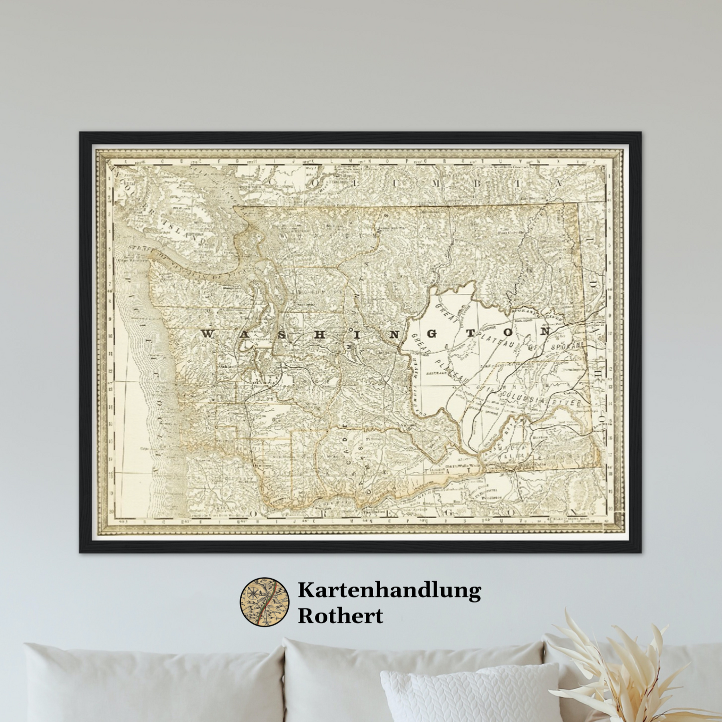 Historische Landkarte Washington um 1882