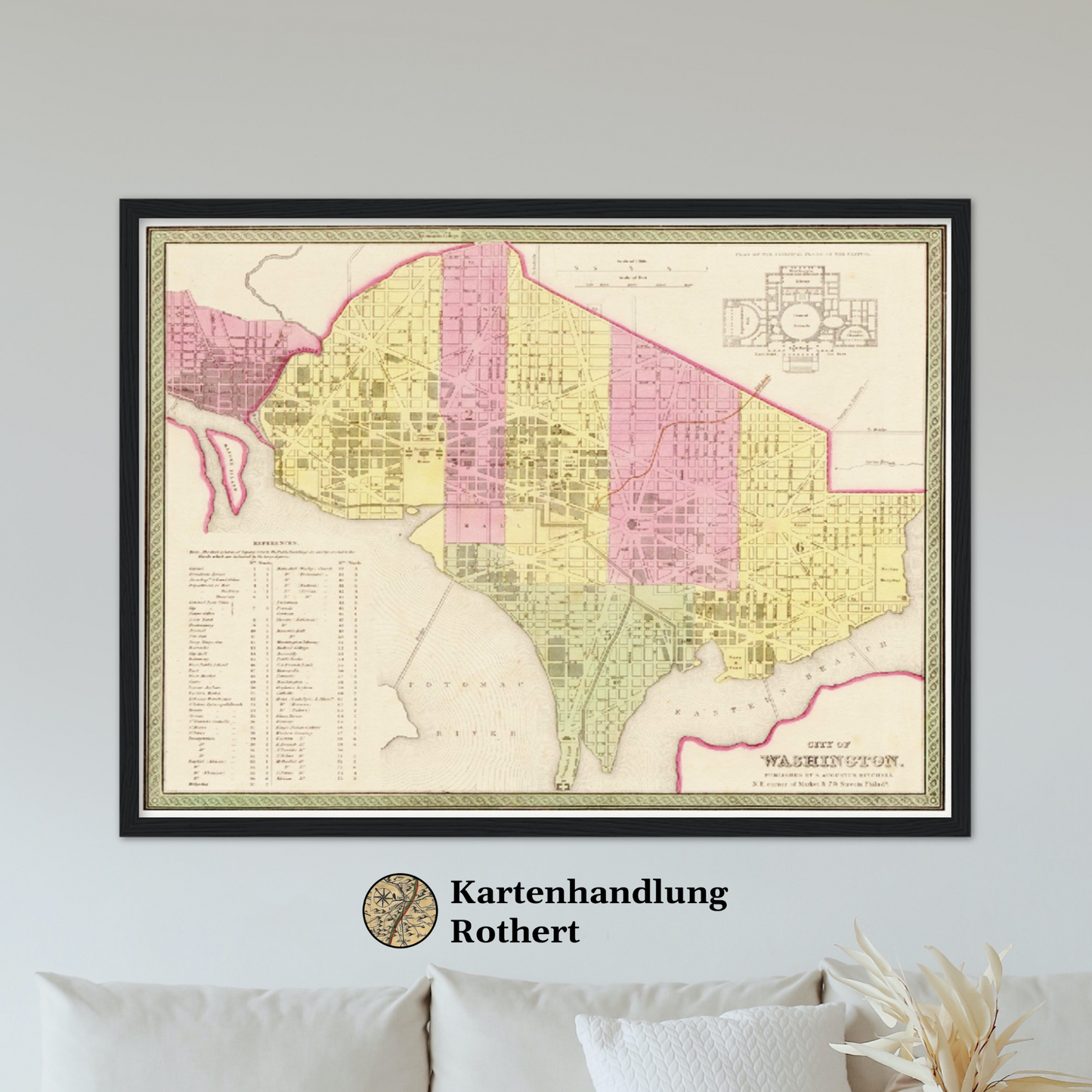Historische Landkarte District of Columbia um 1849