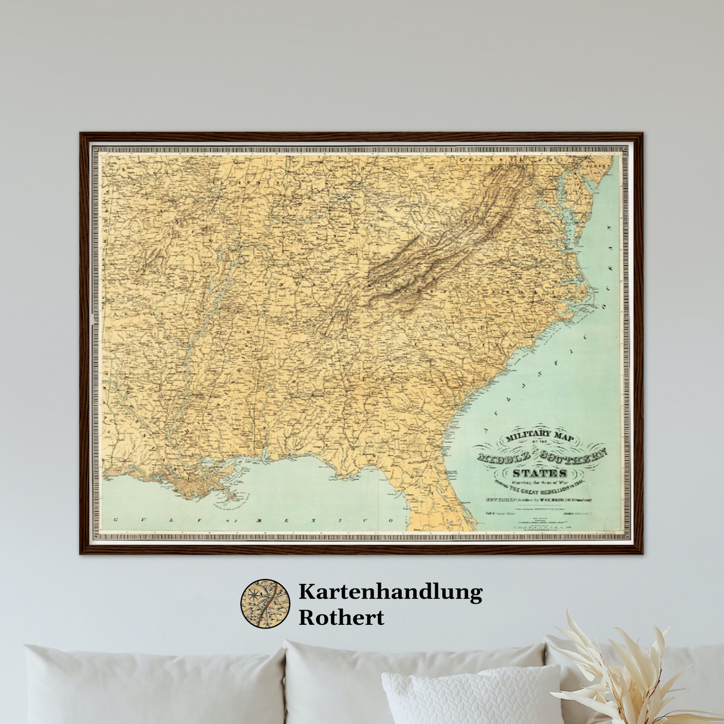 Historische Landkarte Konfederierte USA um 1861