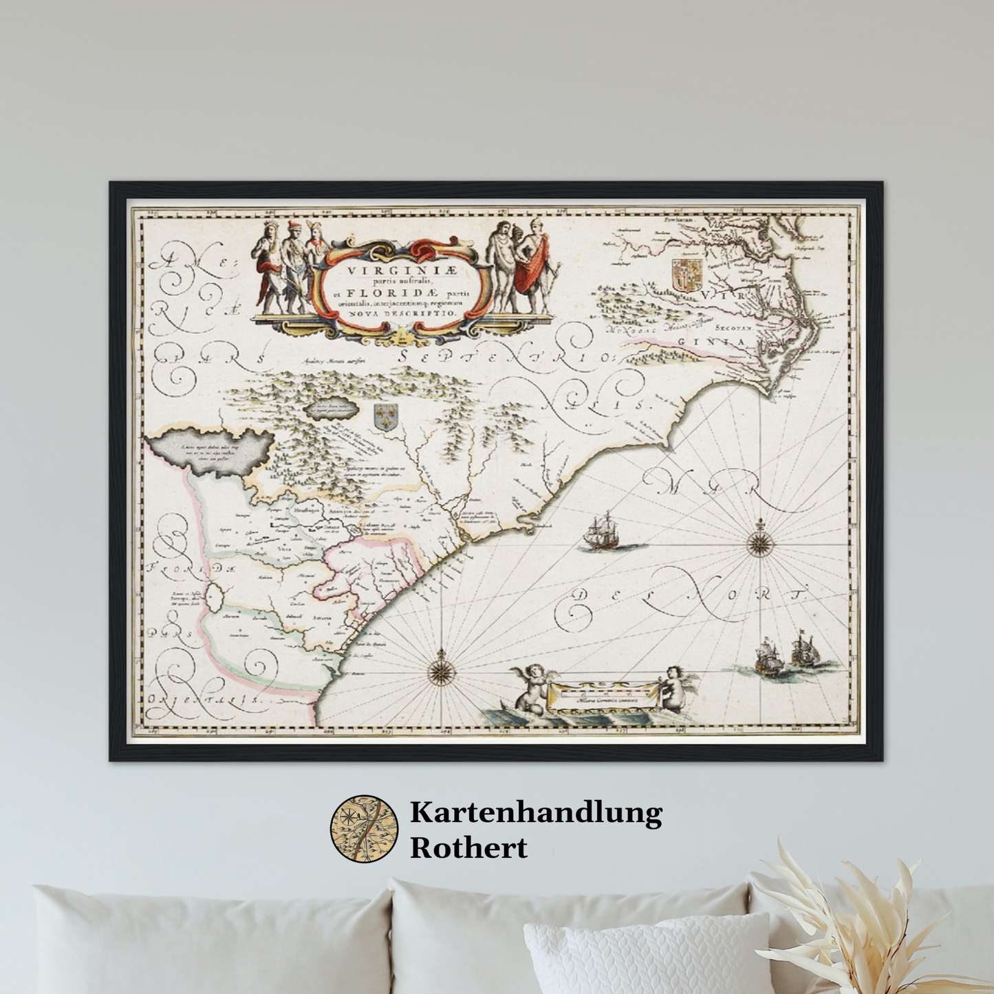 Historische Landkarte Kolonie Virginia um 1670