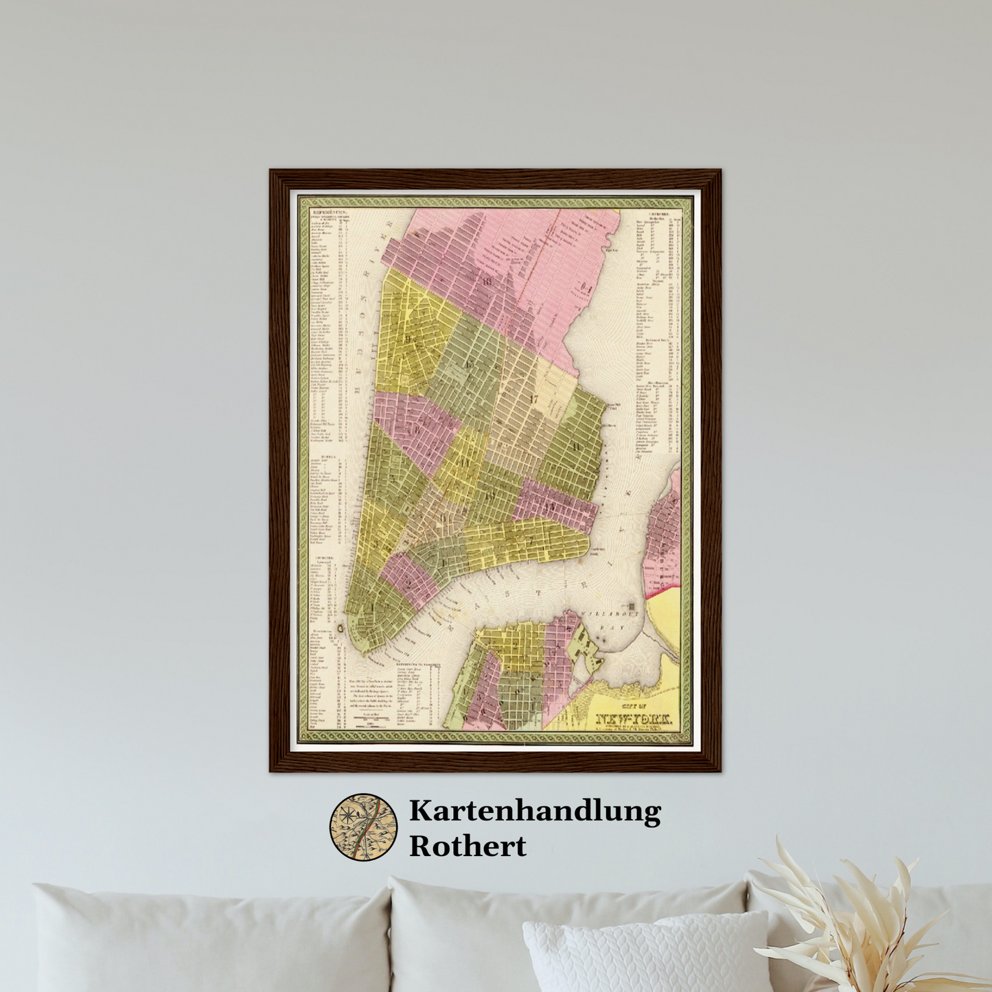 Historische Landkarte New York City um 1849