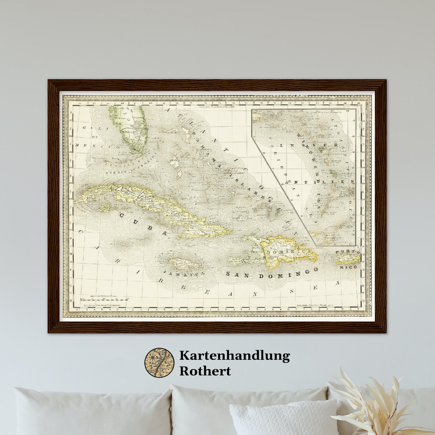 Historische Landkarte Kuba um 1882
