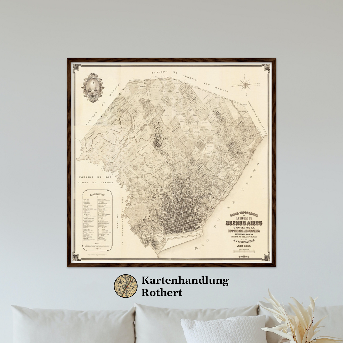 Historischer Stadtplan Buenos Aires um 1895