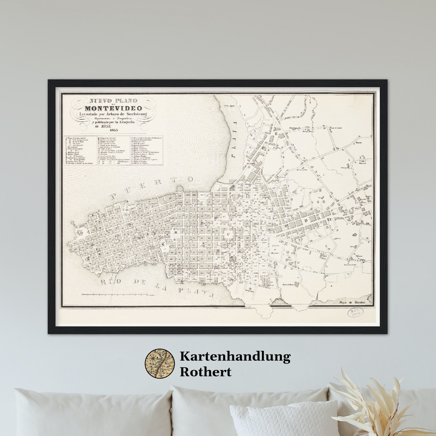 Historischer Stadtplan Montevideo um 1865