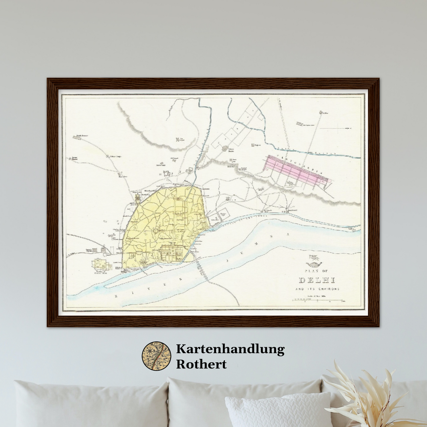 Historischer Stadtplan Delhi um 1867