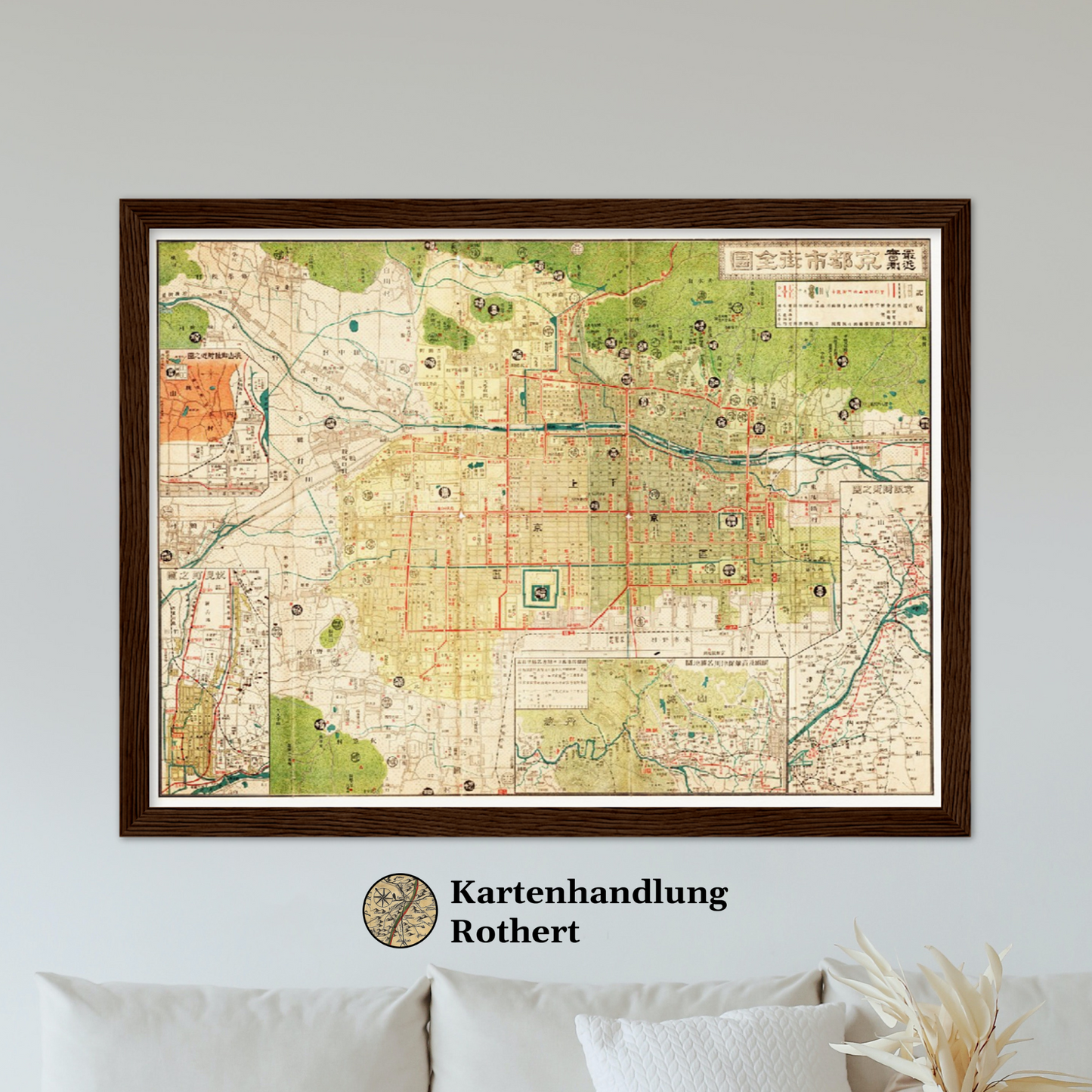 Historischer Stadtplan Kyoto um 1914