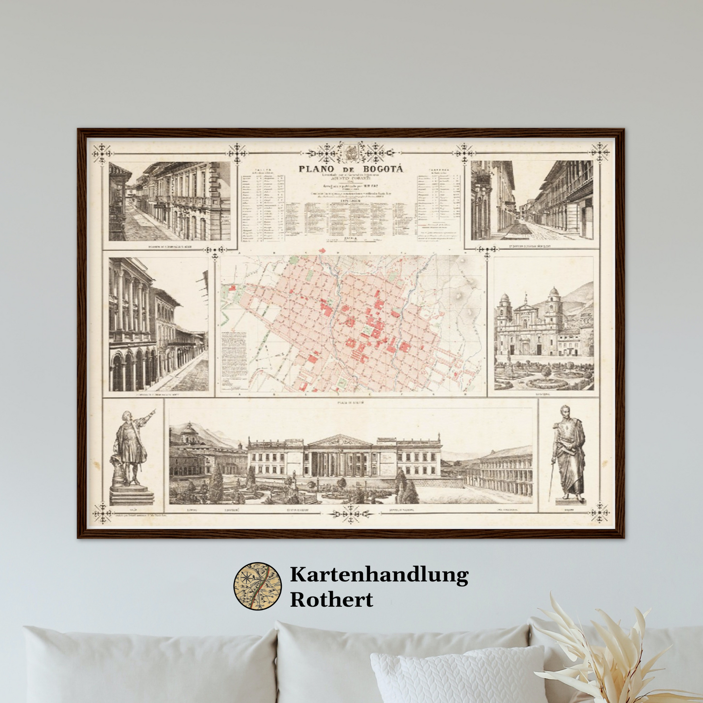 Historischer Stadtplan Bogota um 1890