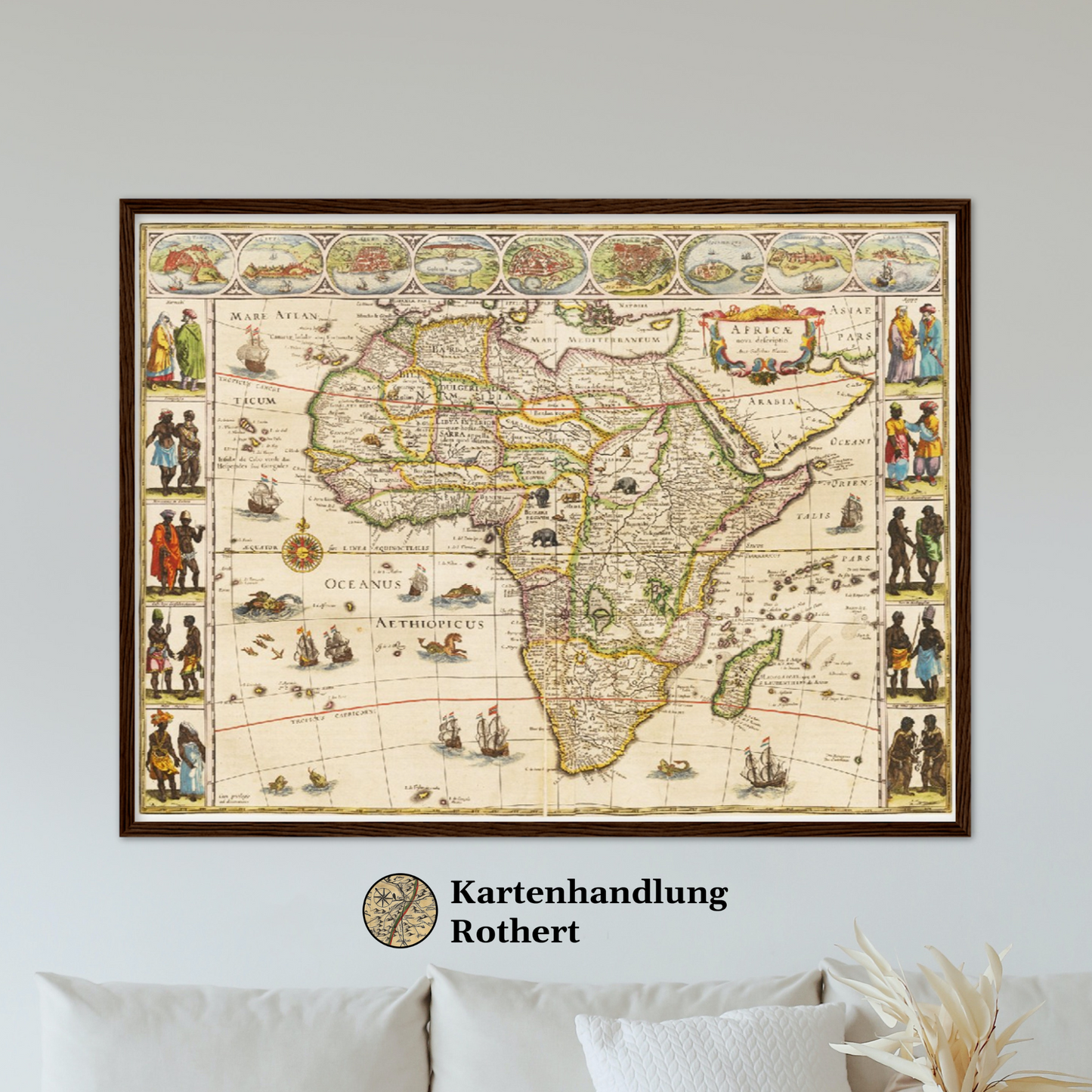 Historische Landkarte Afrika um 1635