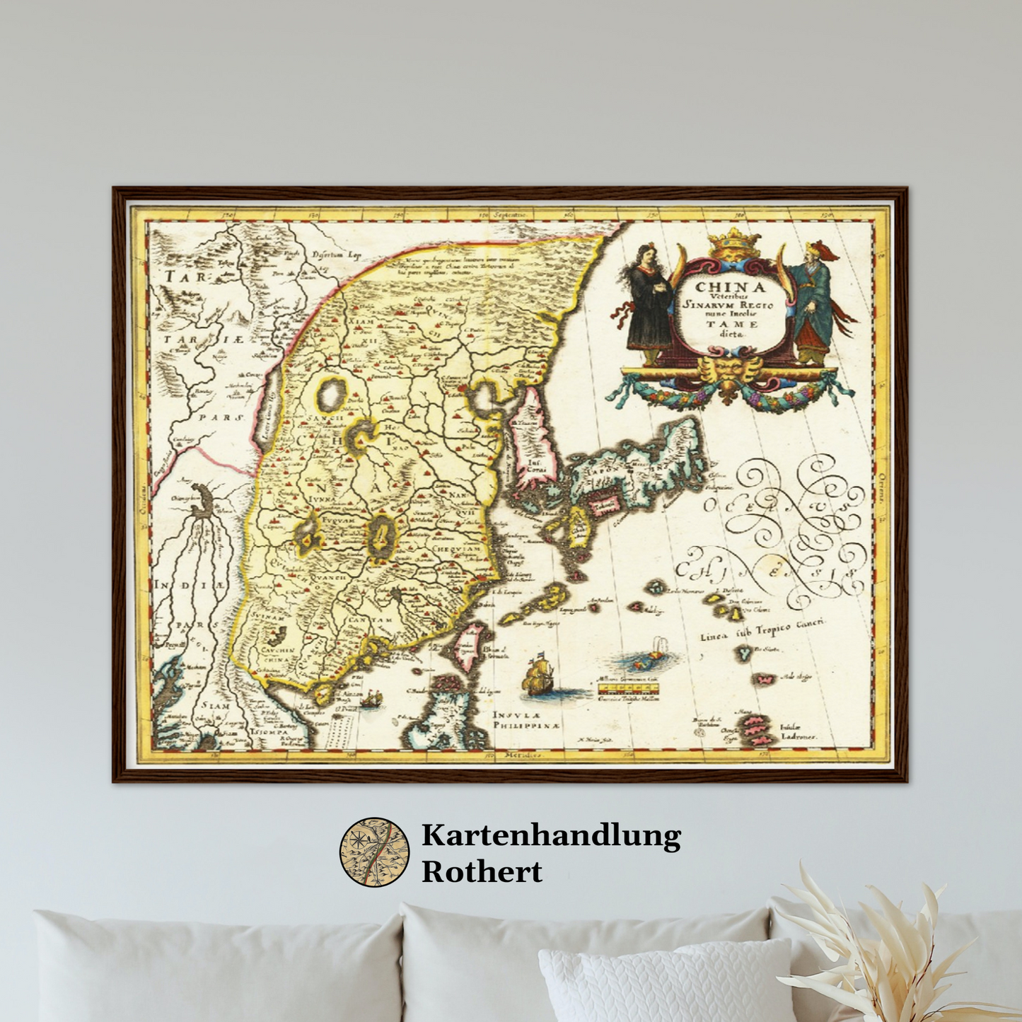 Historische Landkarte China um 1636