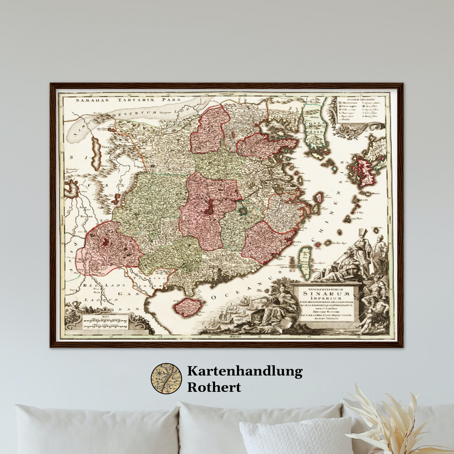 Historische Landkarte China um 1740