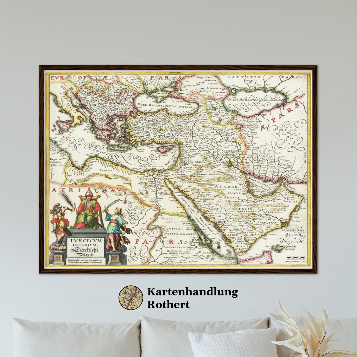 Historische Landkarte Naher Osten um 1636