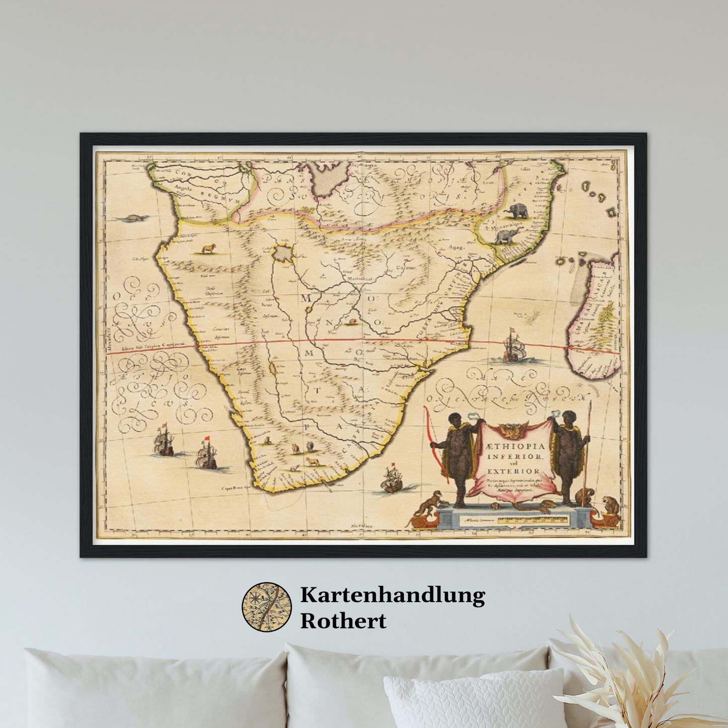Historische Landkarte Südafrika um 1635