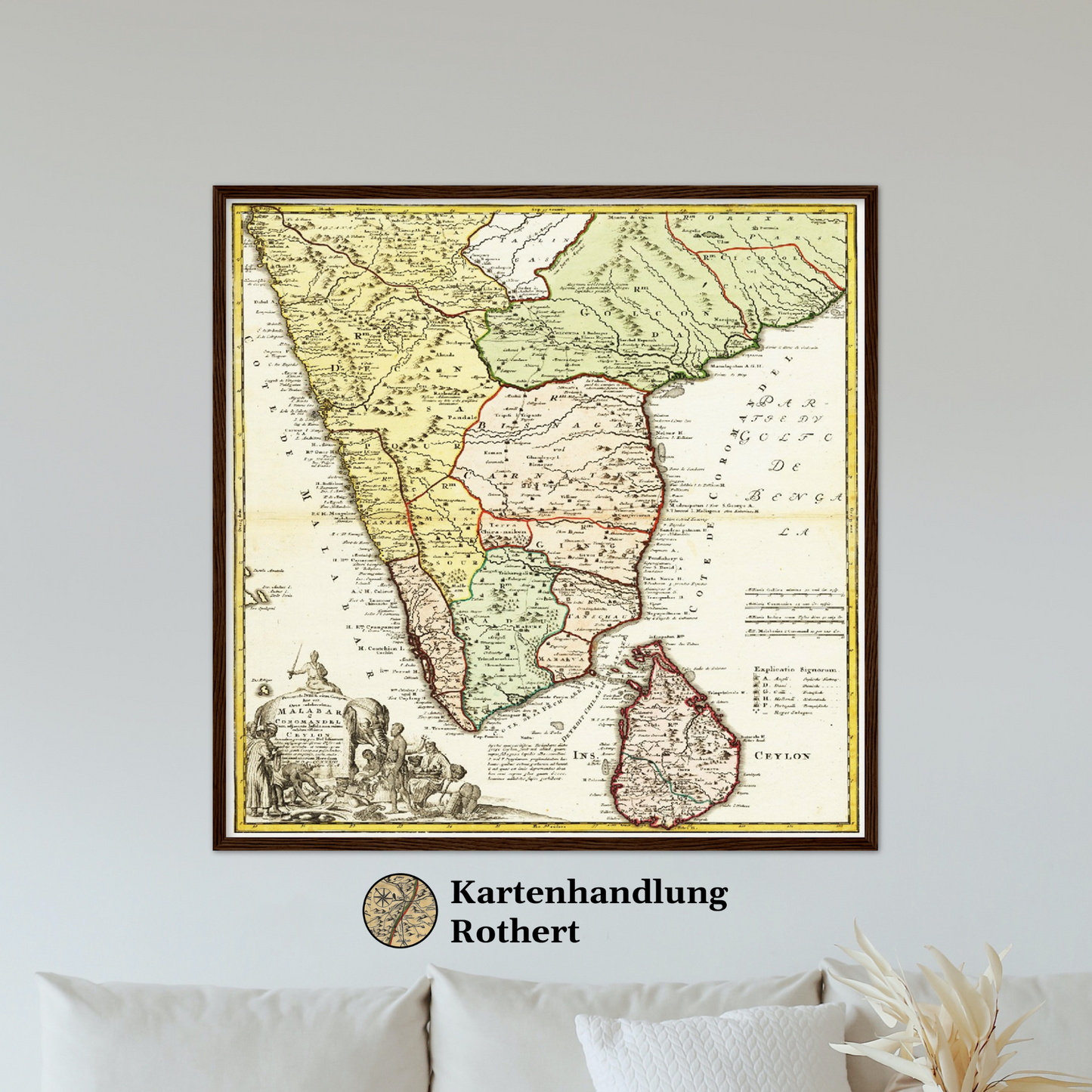 Historische Landkarte Indien um 1750