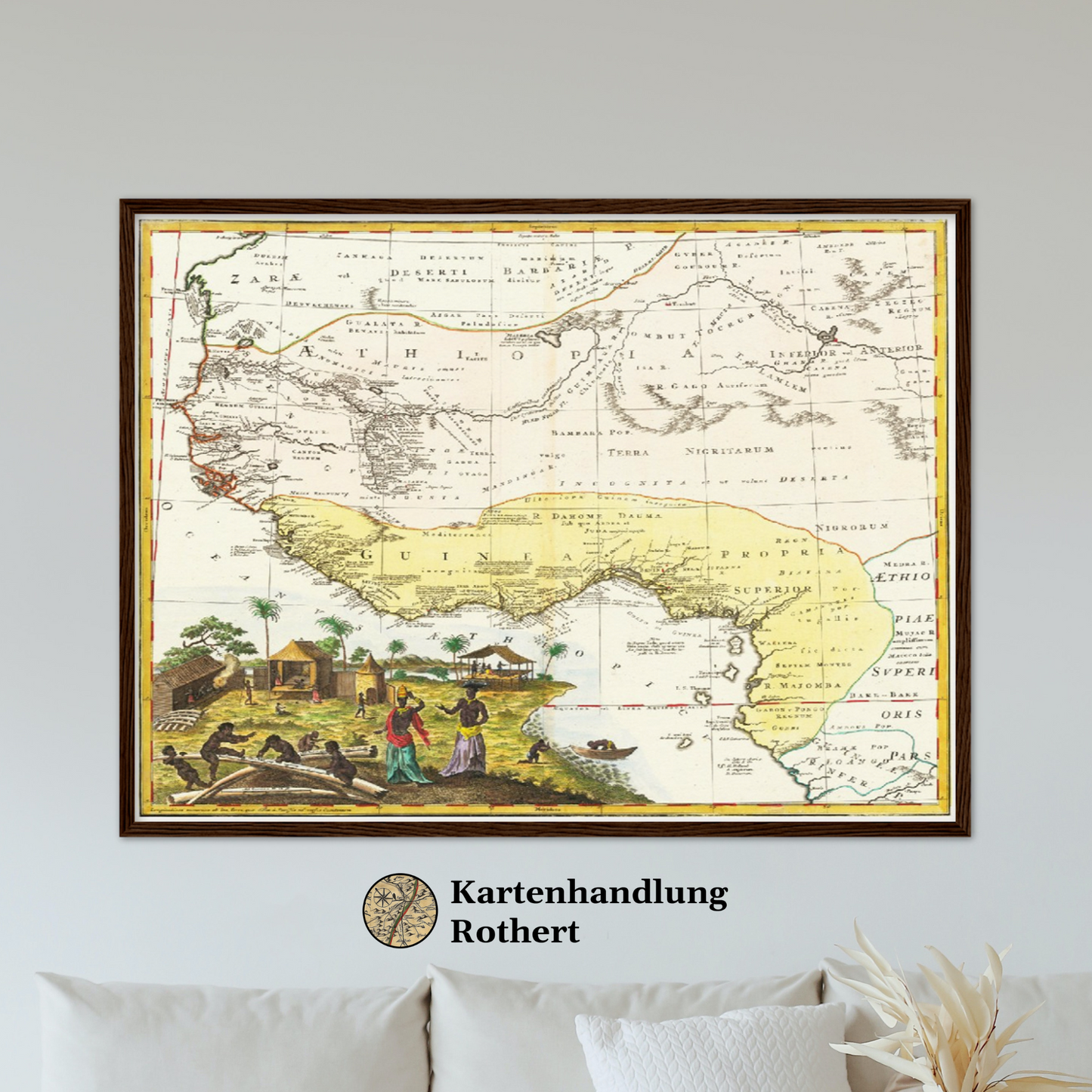 Historische Landkarte Westafrika um 1743