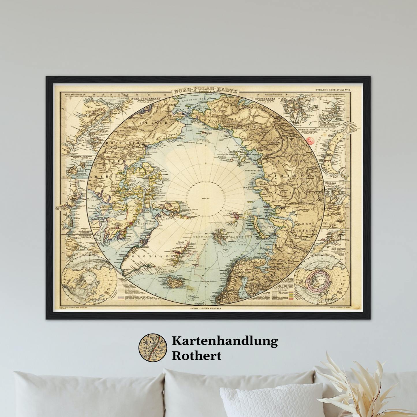 Historische Landkarte Arktis um 1885