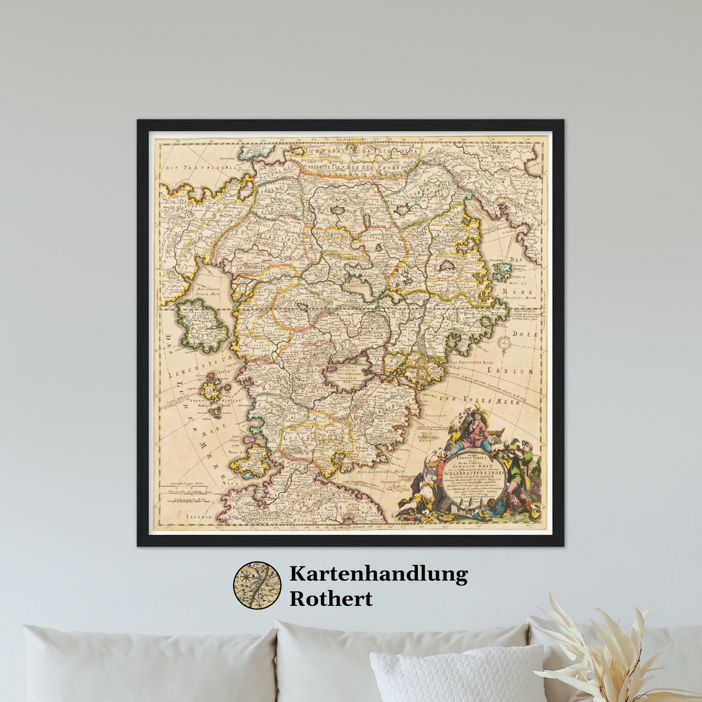 Historische Landkarte Schlaraffenland um 1694