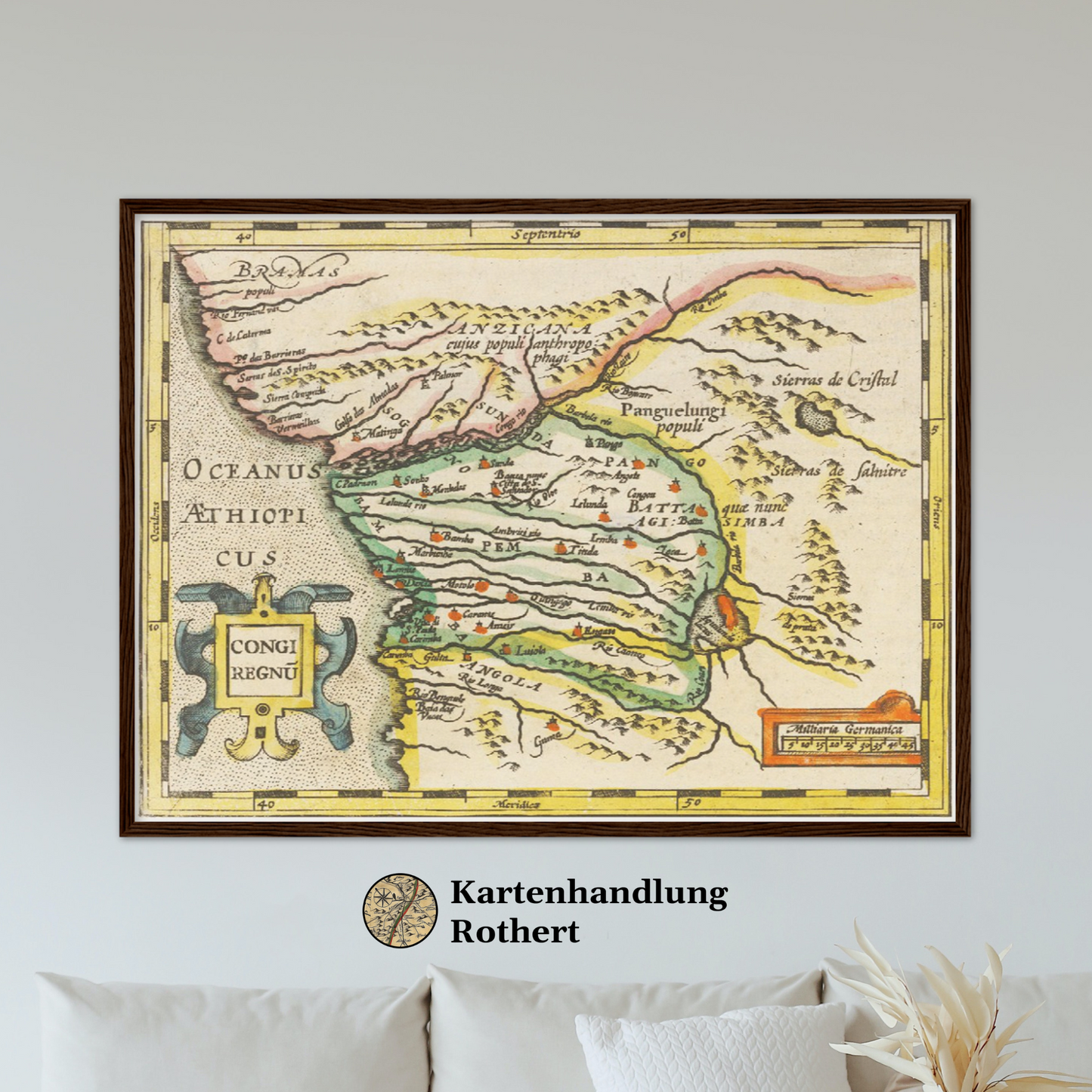 Historische Landkarte Kongo um 1609