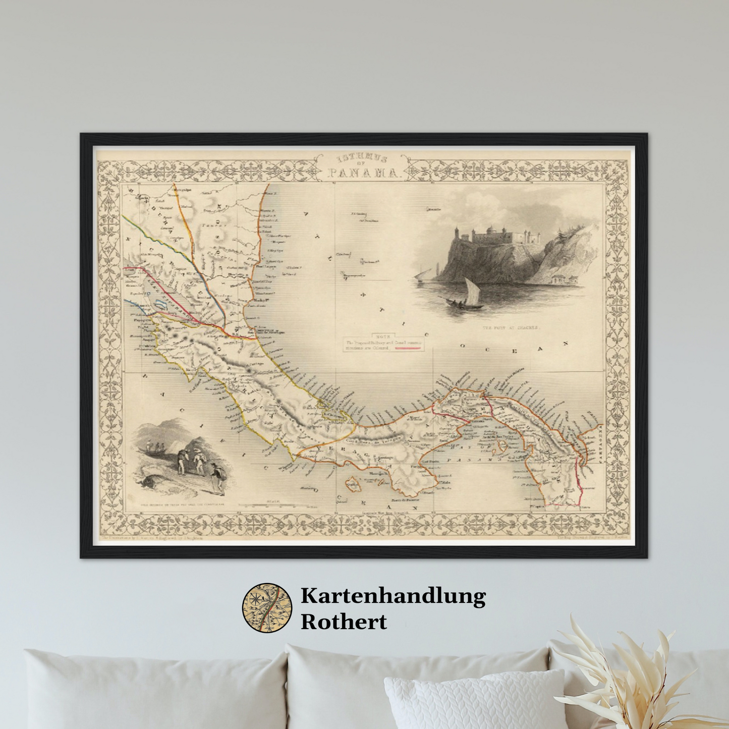 Historische Landkarte Panama um 1850