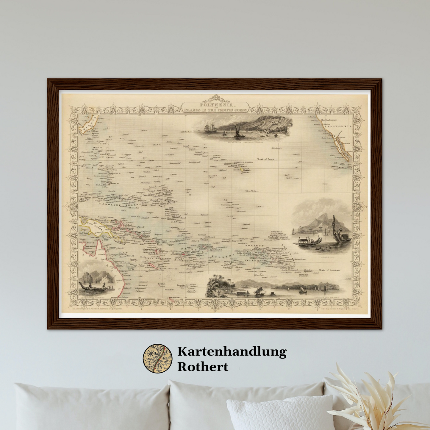 Historische Landkarte Polynesien um 1850