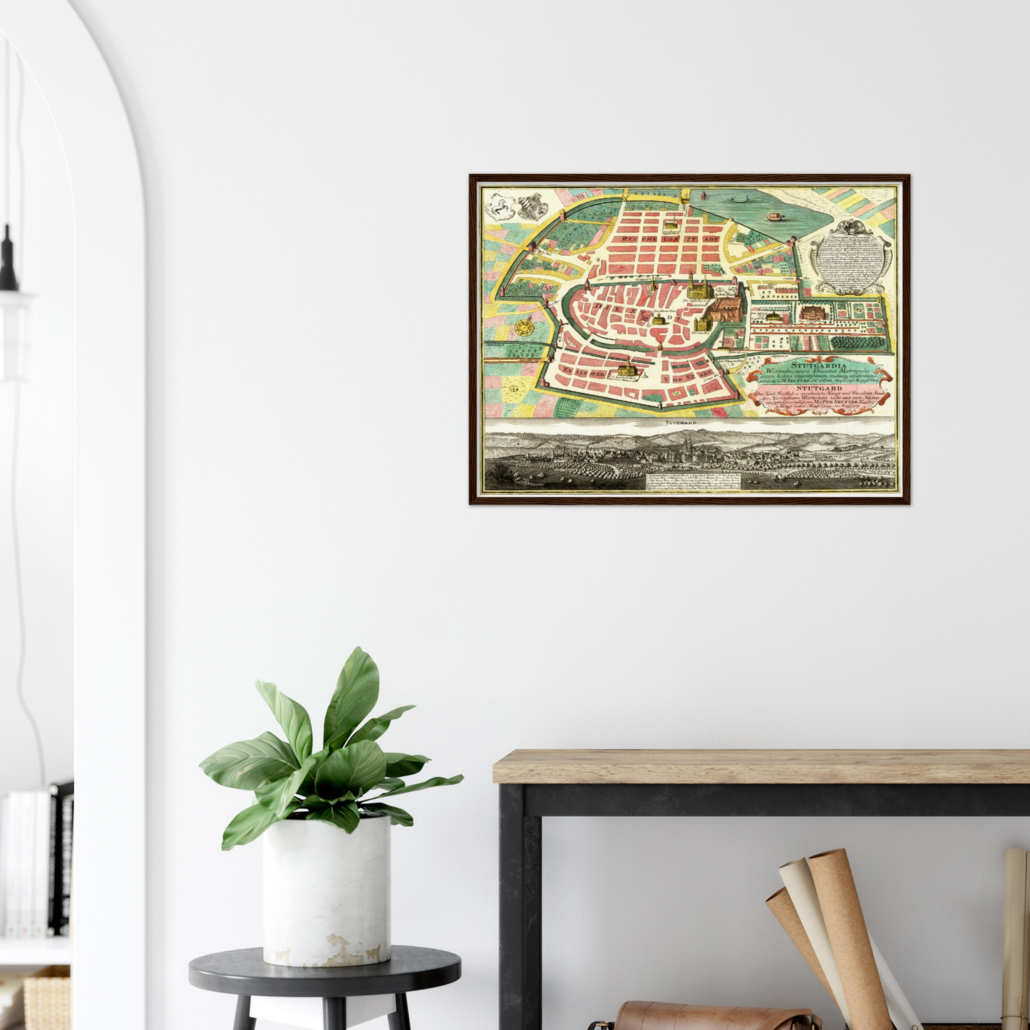 Historische Stadtansicht Stuttgart um 1750