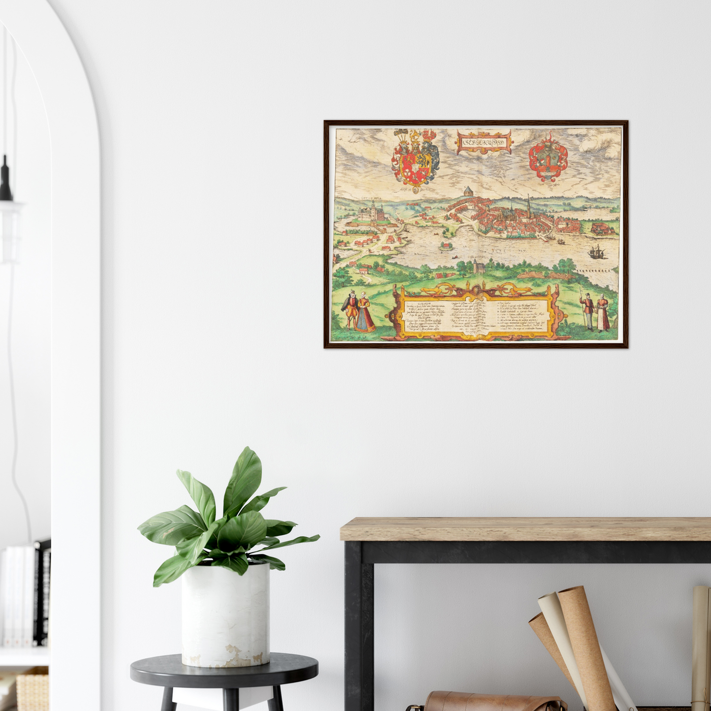 Historische Stadtansicht Schleswig um 1592