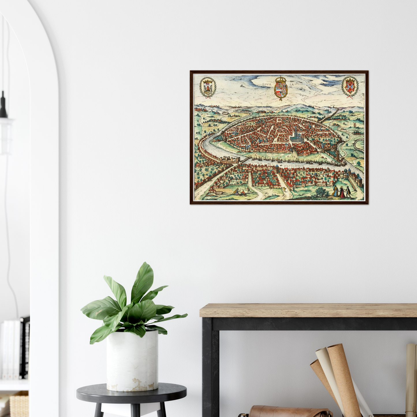 Historische Stadtansicht Sevilla um 1612