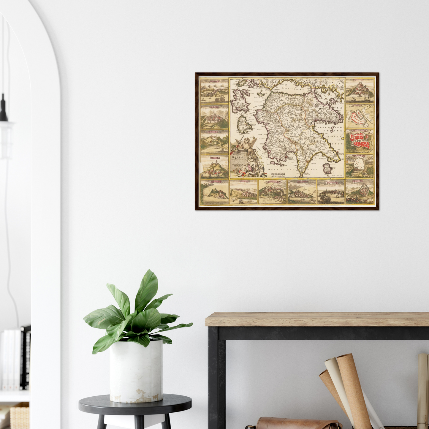 Historische Landkarte Peloponnes um 1698
