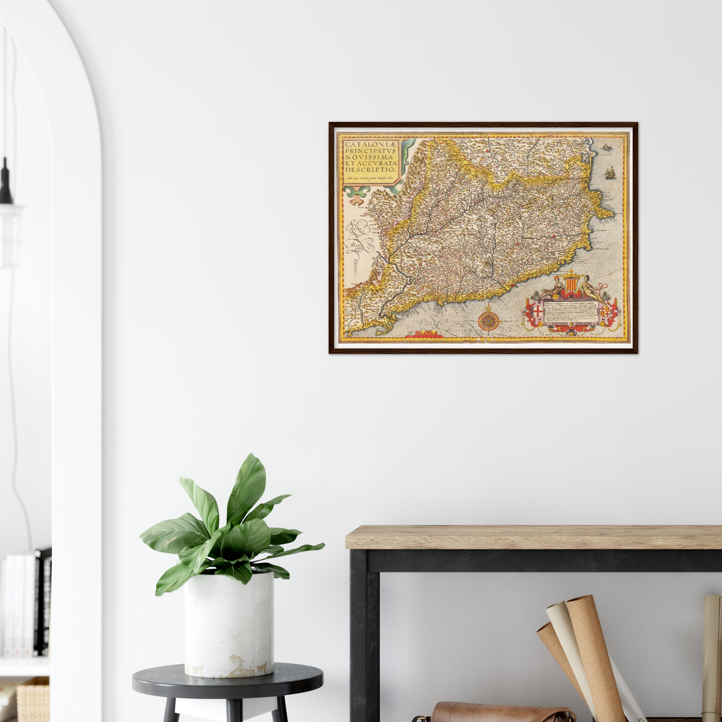 Historische Landkarte Katalonien um 1609