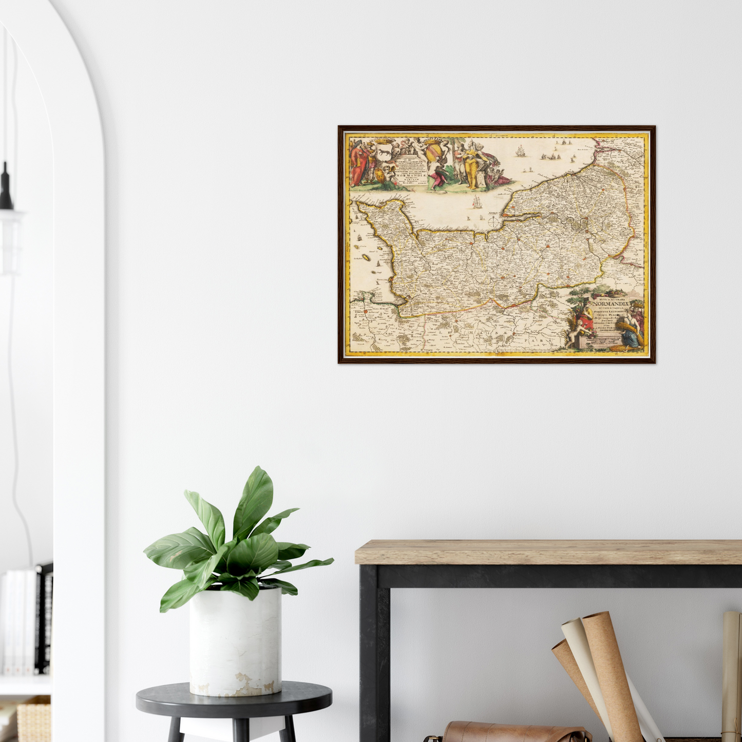 Historische Landkarte Normandie um 1698