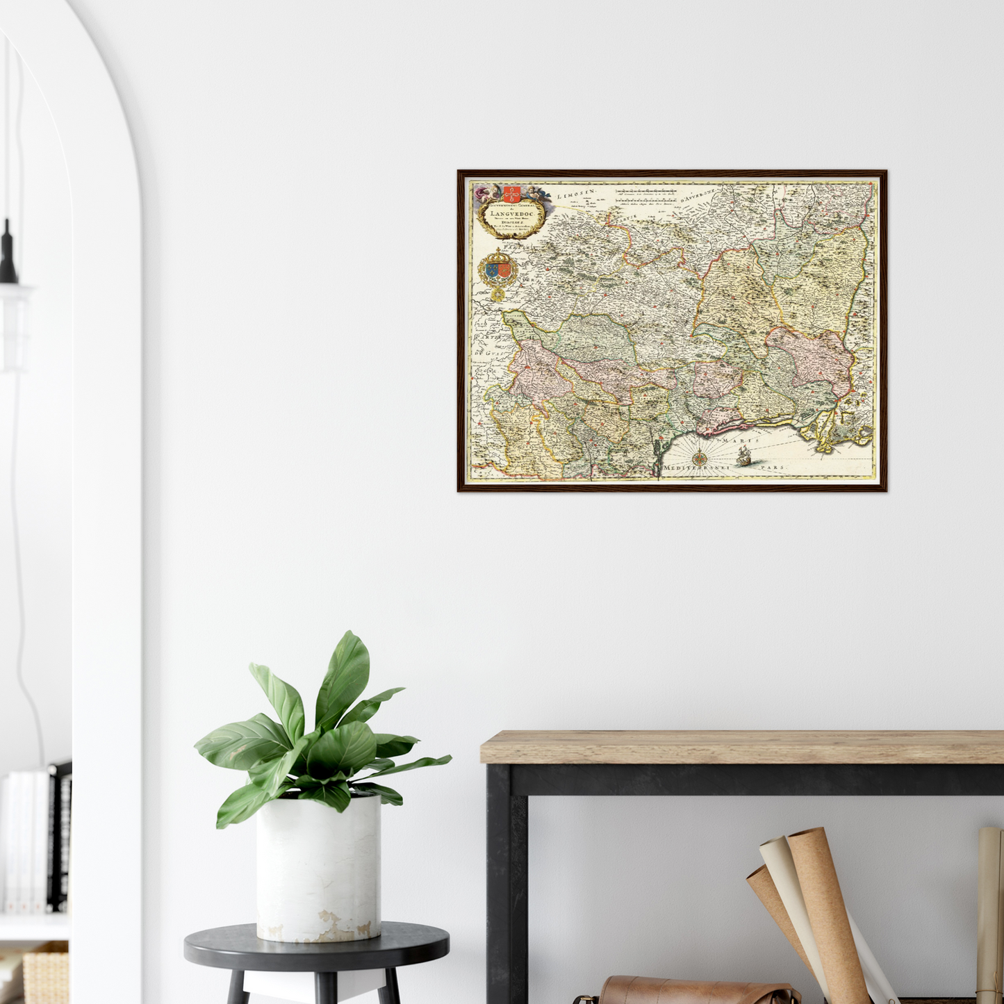 Historische Landkarte Languedoc um 1721