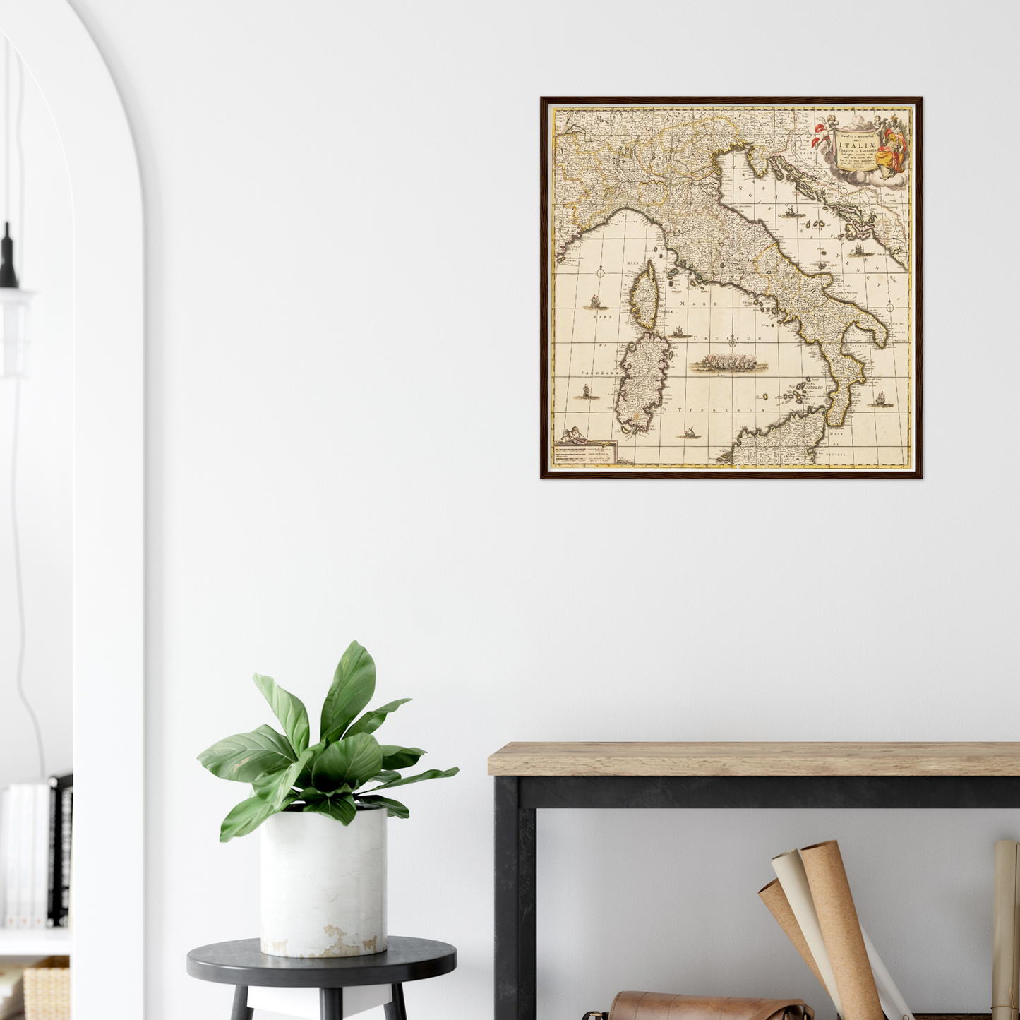 Historische Landkarte Italien um 1698