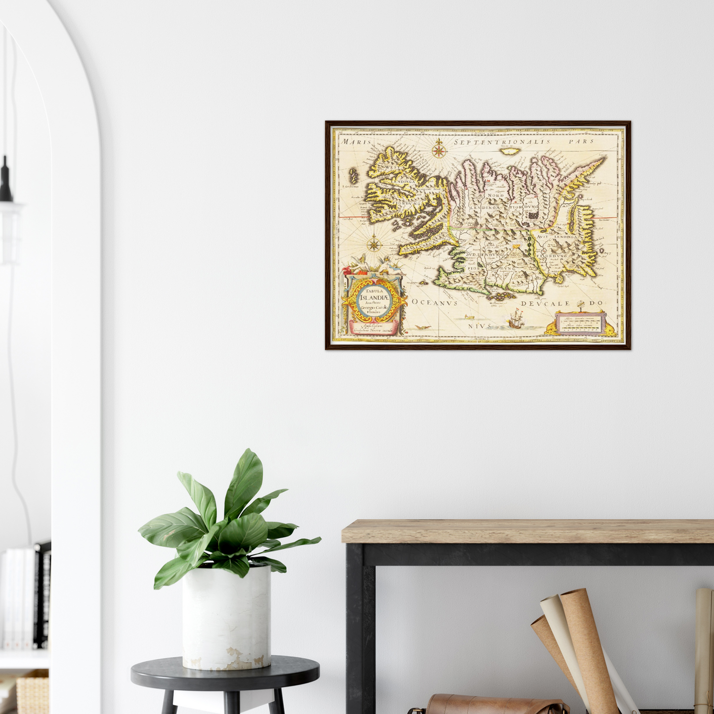 Historische Landkarte Island um 1635