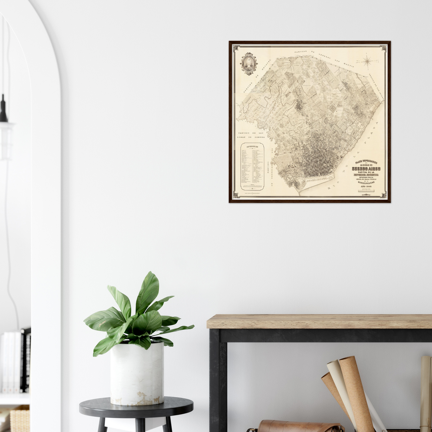 Historischer Stadtplan Buenos Aires um 1895
