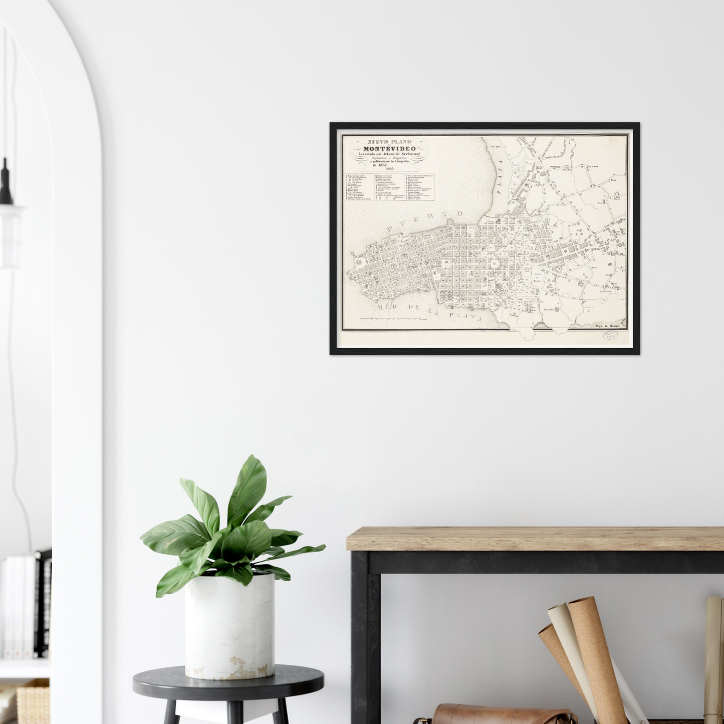 Historischer Stadtplan Montevideo um 1865