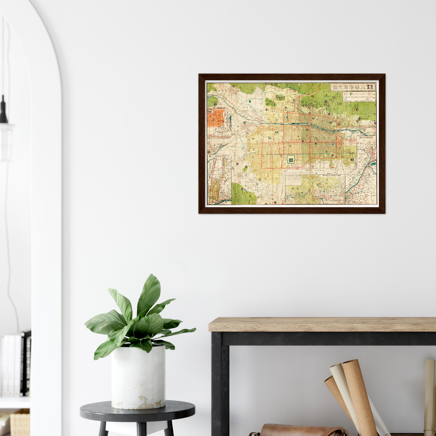 Historischer Stadtplan Kyoto um 1914