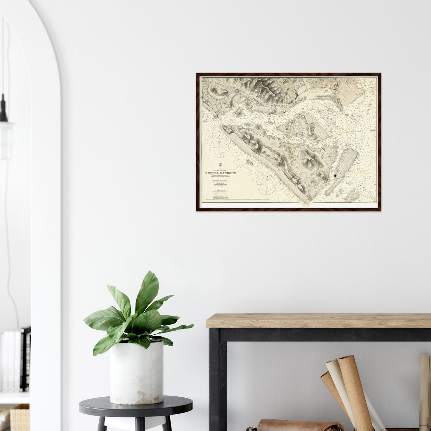 Historischer Stadtplan Singapur um 1893