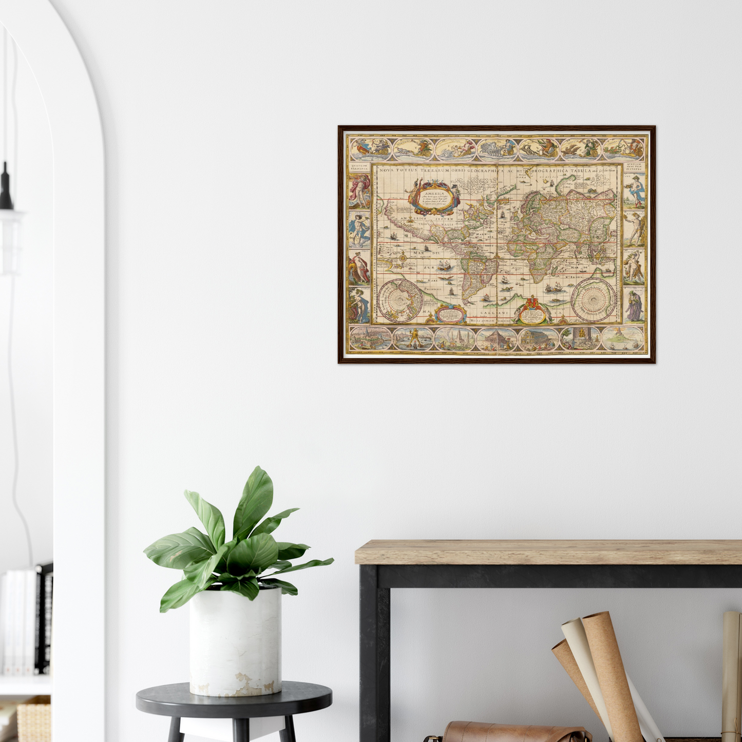 Historische Weltkarte um 1635
