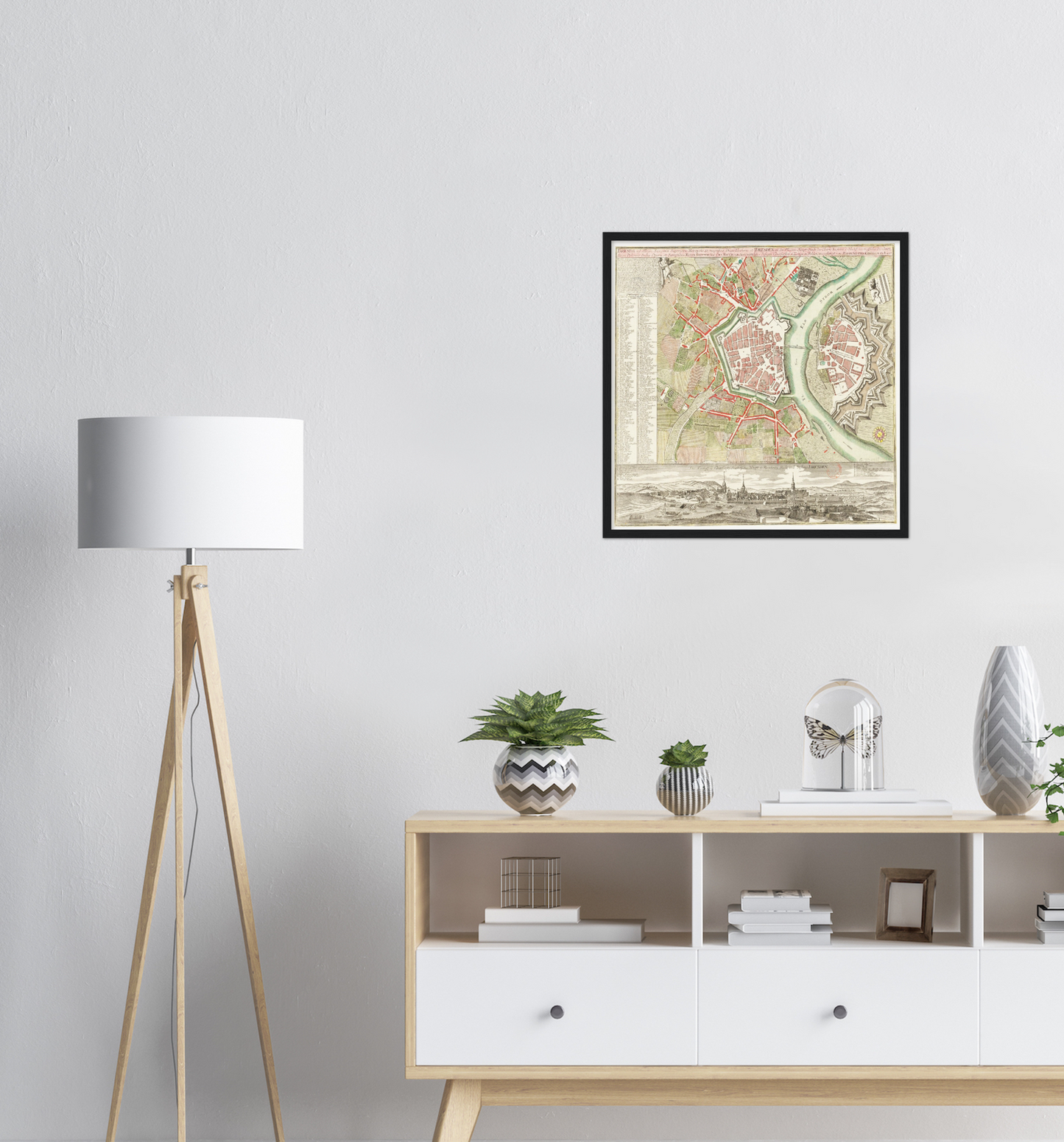 Historischer Stadtplan Dresden um 1750