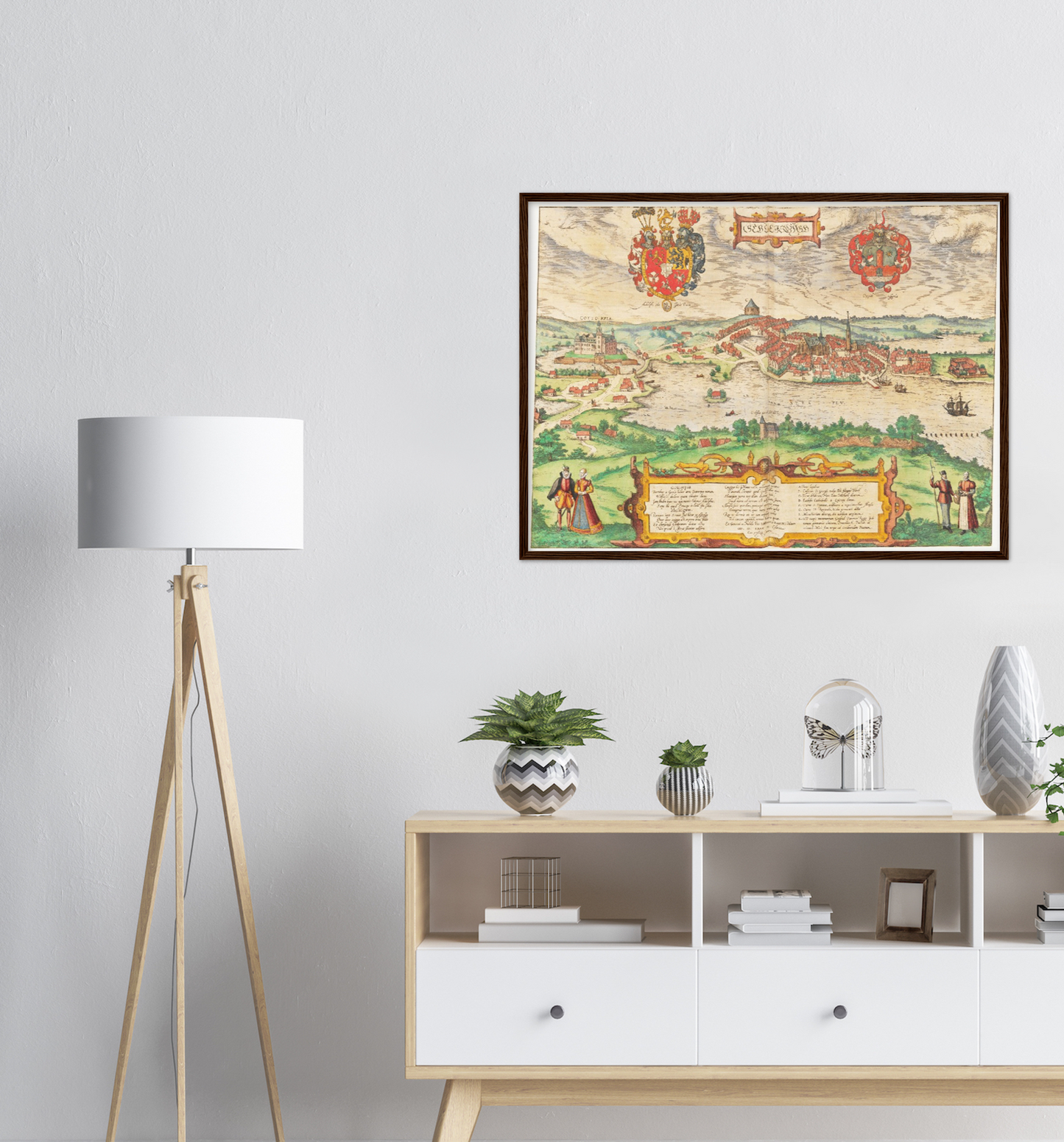 Historische Stadtansicht Schleswig um 1592