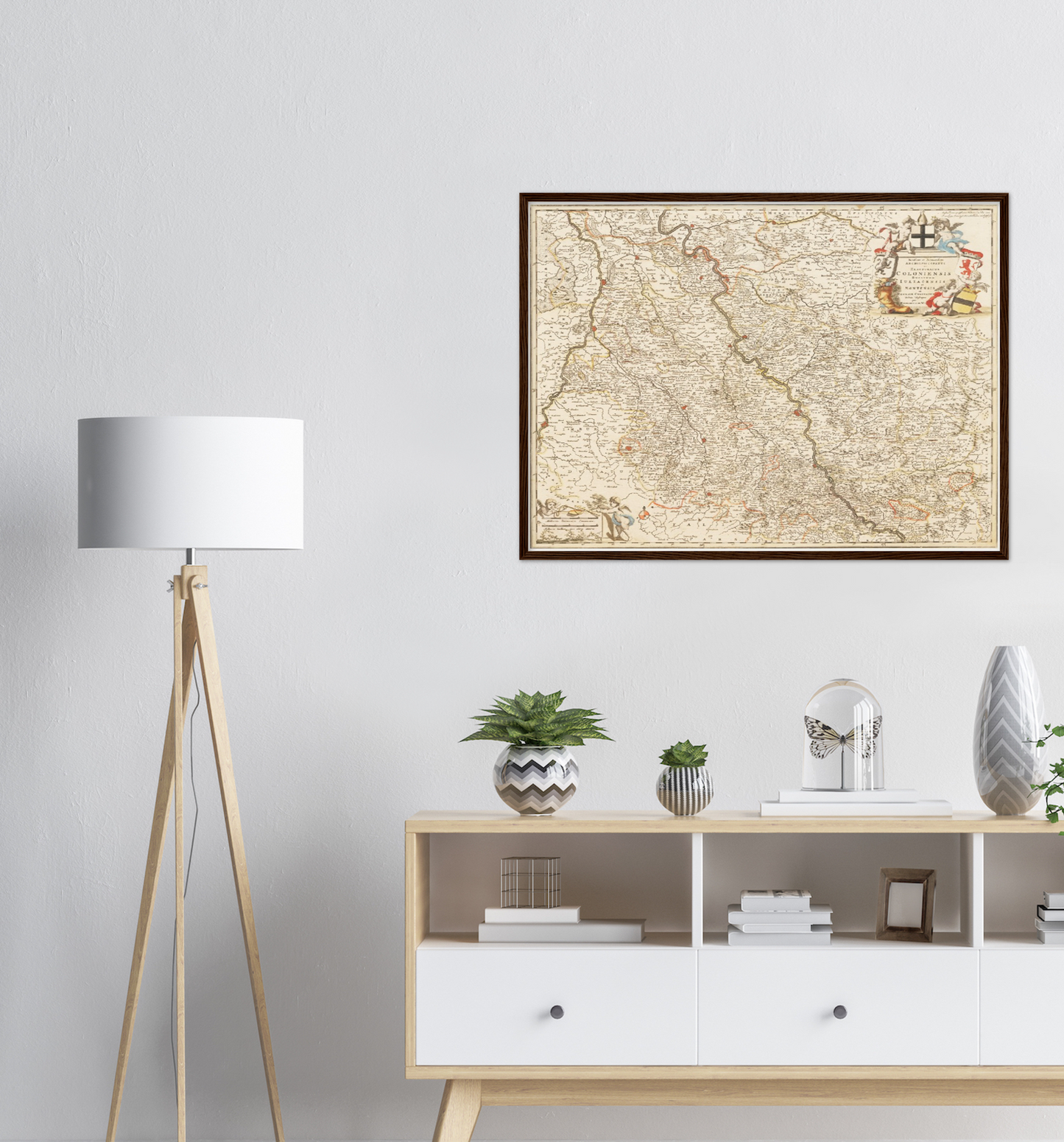 Historische Landkarte Rheinland um 1698