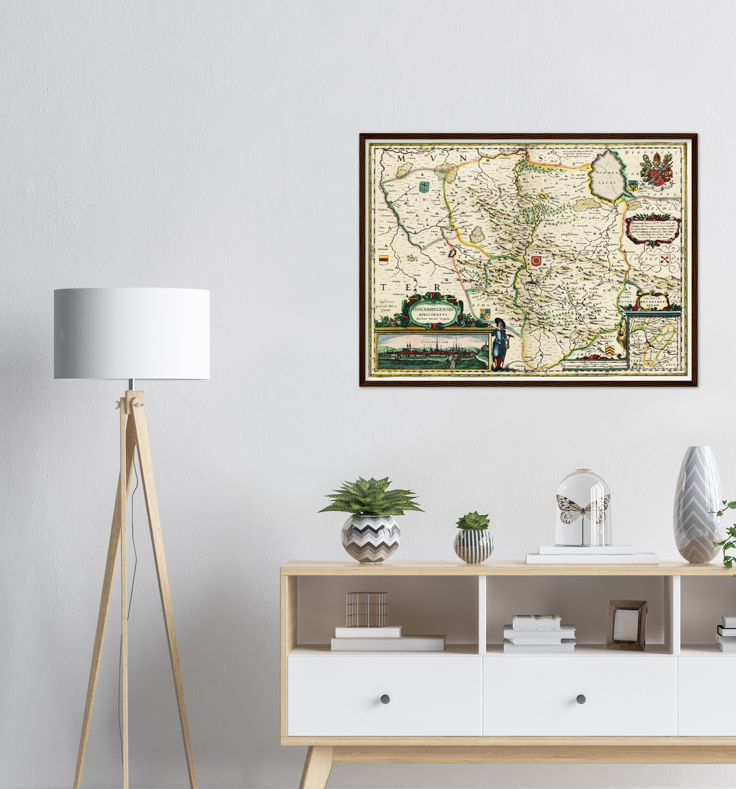 Historische Landkarte Osnabrück um 1650