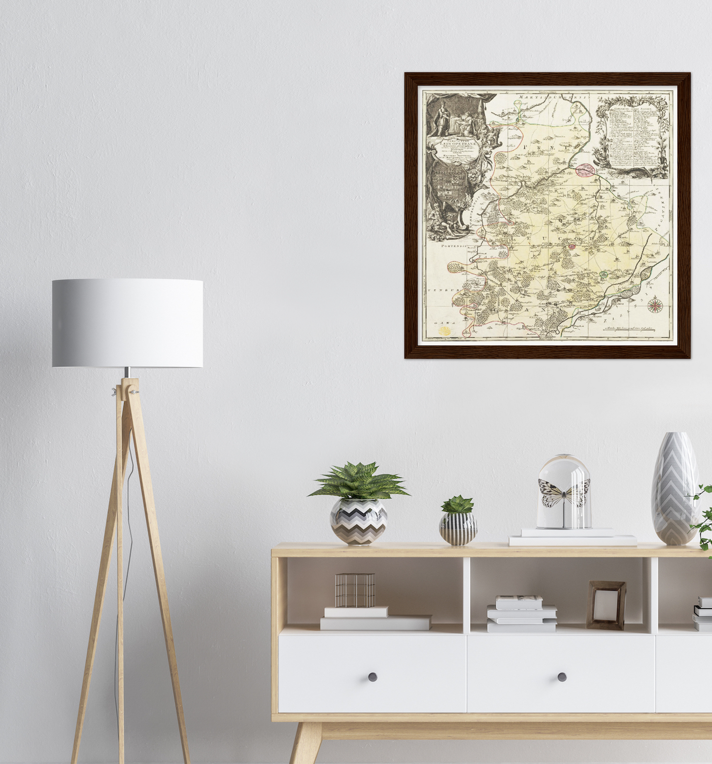 Historische Landkarte Teuchern um 1750