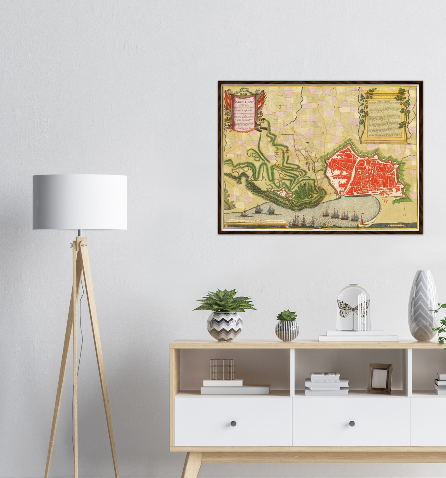 Historischer Stadtplan Barcelona um 1700