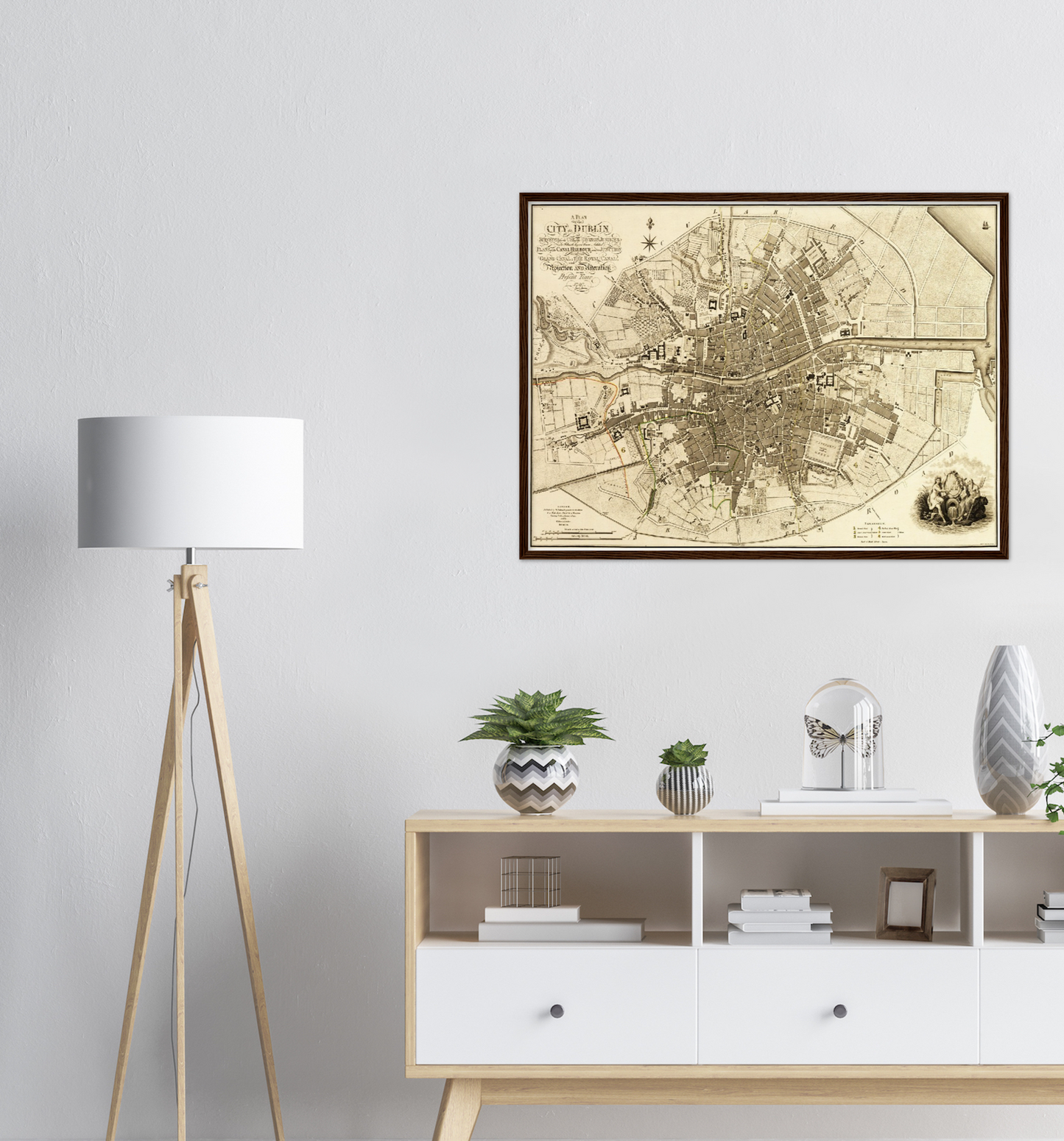 Historischer Stadtplan Dublin um 1797